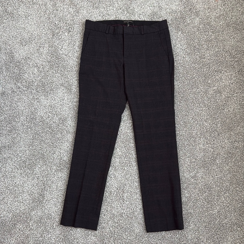 Banana Republic Factory Petite Reegan Plaid Gray Dress Pants - Size 4P